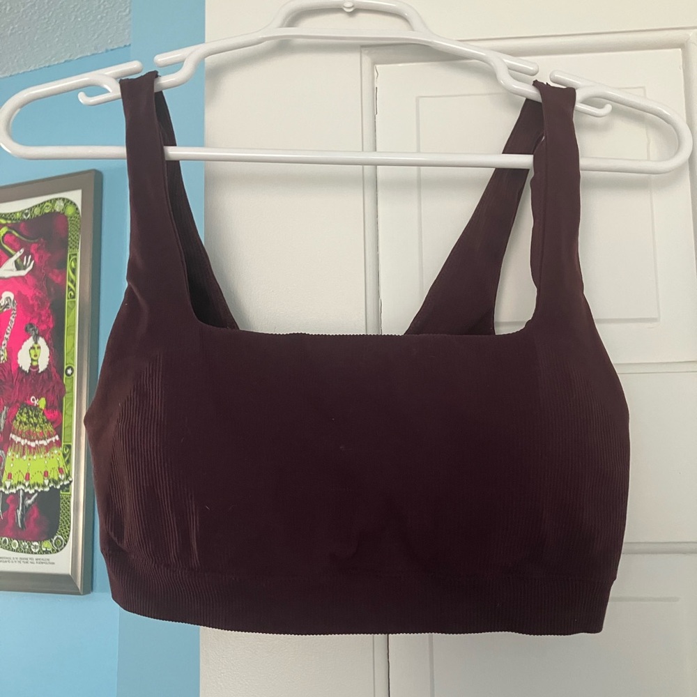 Fabletics Ribbed Bralette in Deep Burgundy